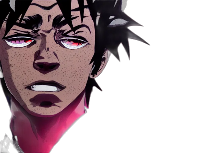 face, anime, comic book art, concept art transparent PNG cut-out