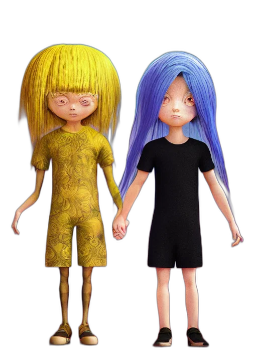 dress, hair, 3d render, concept art transparent PNG cut-out