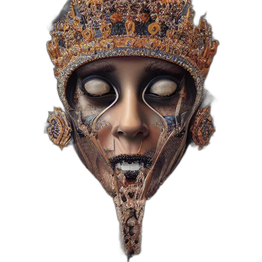 mask, face, crown, jewelry transparent PNG cut-out