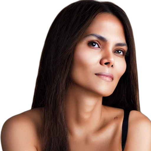 hair, face, photorealistic, studio transparent PNG cut-out
