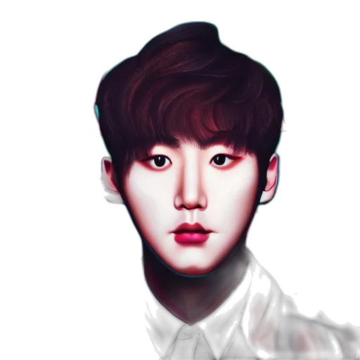 face, photorealistic, oil painting, watercolor transparent PNG cut-out