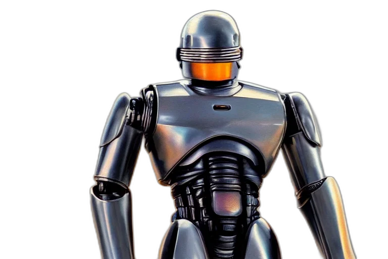 robot, concept art, robocop, fantasy transparent PNG cut-out