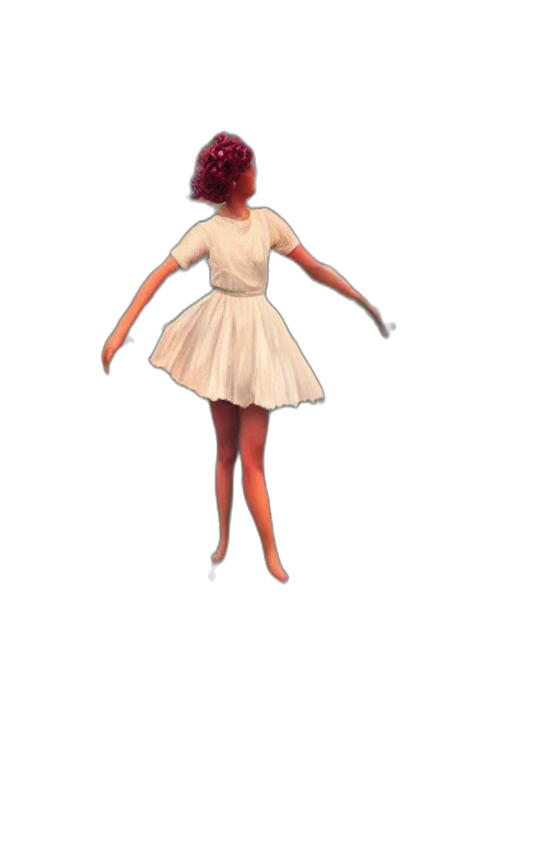 dress, staff, hair, creature transparent PNG cut-out