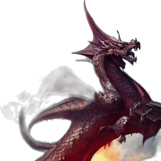 dragon, staff, sword, fantasy art transparent PNG cut-out