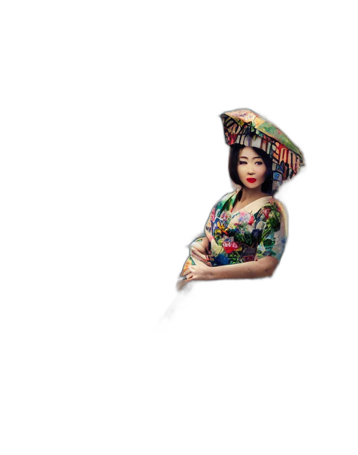 umbrella, hat, staff, dress transparent PNG cut-out