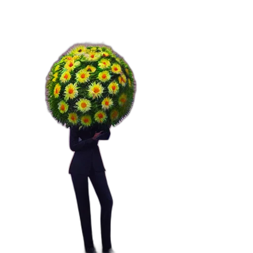 umbrella, hat, flower, staff transparent PNG cut-out