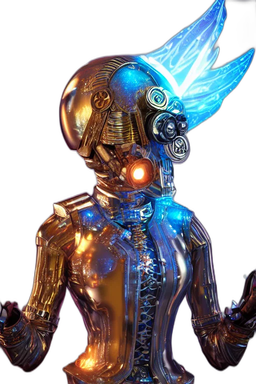 robot, staff, creature, jewelry transparent PNG cut-out