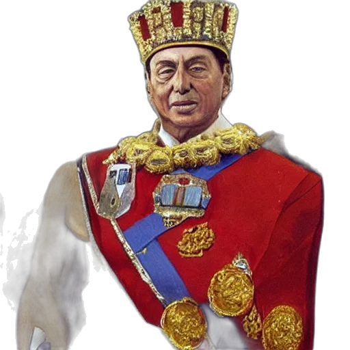 crown, staff, face, jacket transparent PNG cut-out