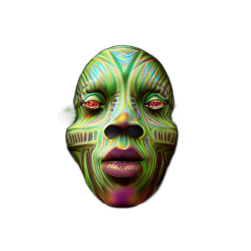 mask, face, creature, 3d render transparent PNG cut-out