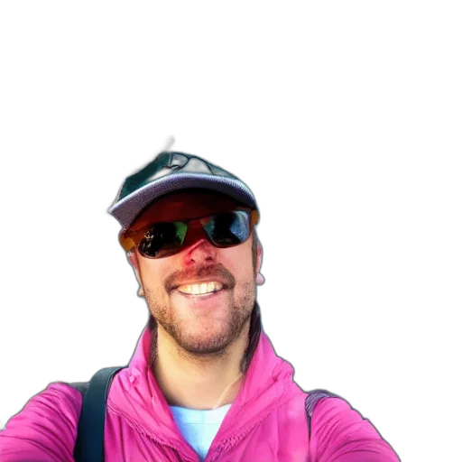 hat, jacket, staff, face transparent PNG cut-out