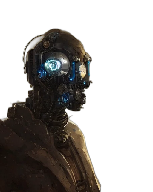 robot, face, mask, cyberpunk transparent PNG cut-out