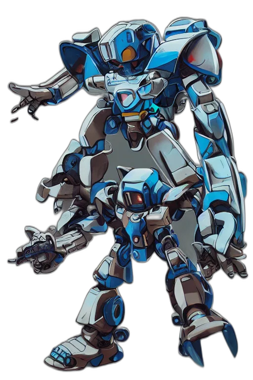 robot, weapon, concept art, 3d render transparent PNG cut-out
