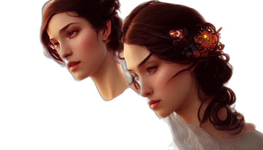 face, crown, concept art, photorealistic transparent PNG cut-out