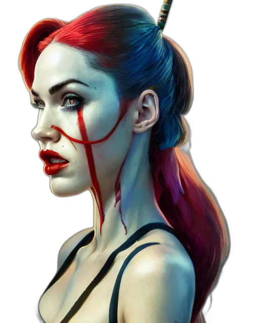 face, comic book art, concept art, fantasy art transparent PNG cut-out