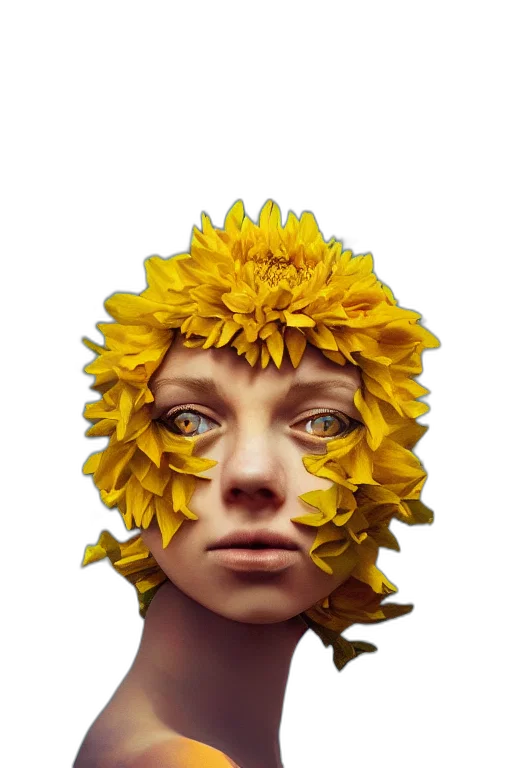 face, flower, crown, mask transparent PNG cut-out