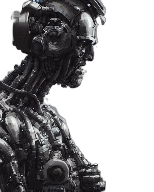 robot, cyberpunk, concept art, 3d render transparent PNG cut-out