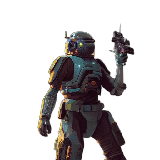 robot, weapon, staff, concept art transparent PNG cut-out