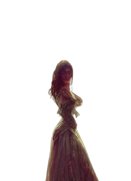 dress, hair, creature, face transparent PNG cut-out
