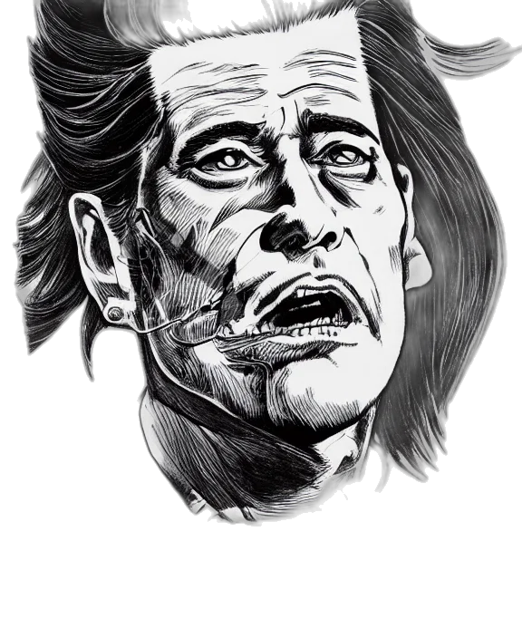face, hair, mask, comic book art transparent PNG cut-out