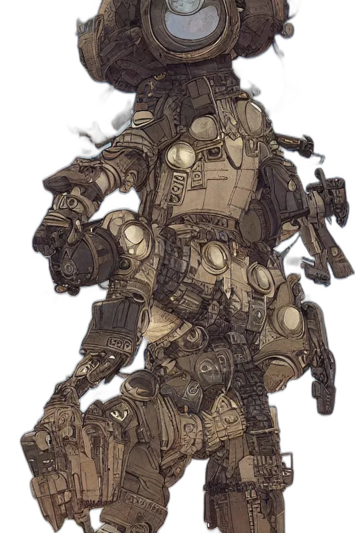 robot, weapon, jacket, staff transparent PNG cut-out