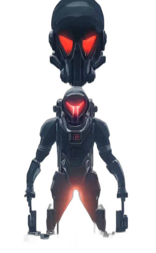 robot, mask, staff, creature transparent PNG cut-out