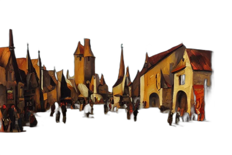 building, concept art, watercolor, photorealistic transparent PNG cut-out