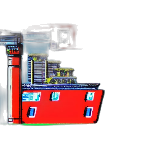 building, 3d render, pixel art, concept art transparent PNG cut-out