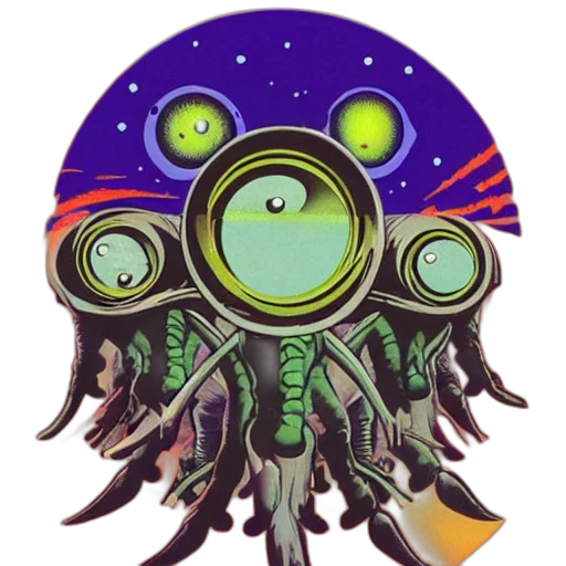 creature, robot, staff, mask transparent PNG cut-out