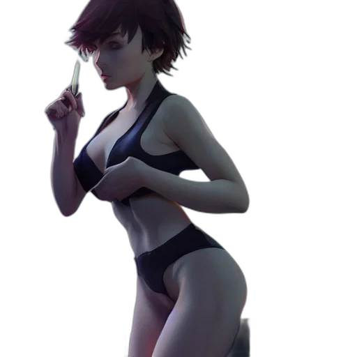dress, robot, staff, weapon transparent PNG cut-out