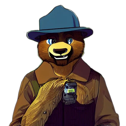 jacket, staff, hat, animal transparent PNG cut-out