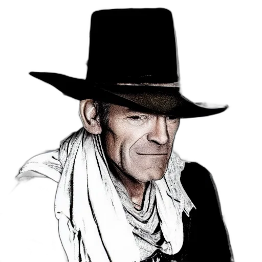 hat, face, staff, comic book art transparent PNG cut-out