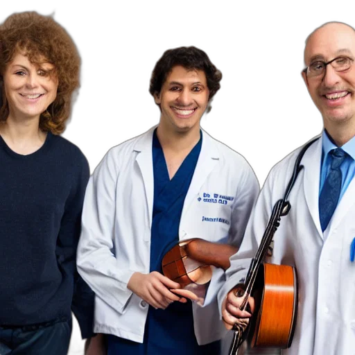 staff, doctors, playing, instruments transparent PNG cut-out