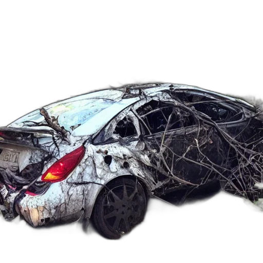 car, tree, 3d render, concept art transparent PNG cut-out