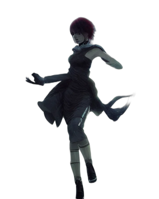 dress, staff, creature, robot transparent PNG cut-out