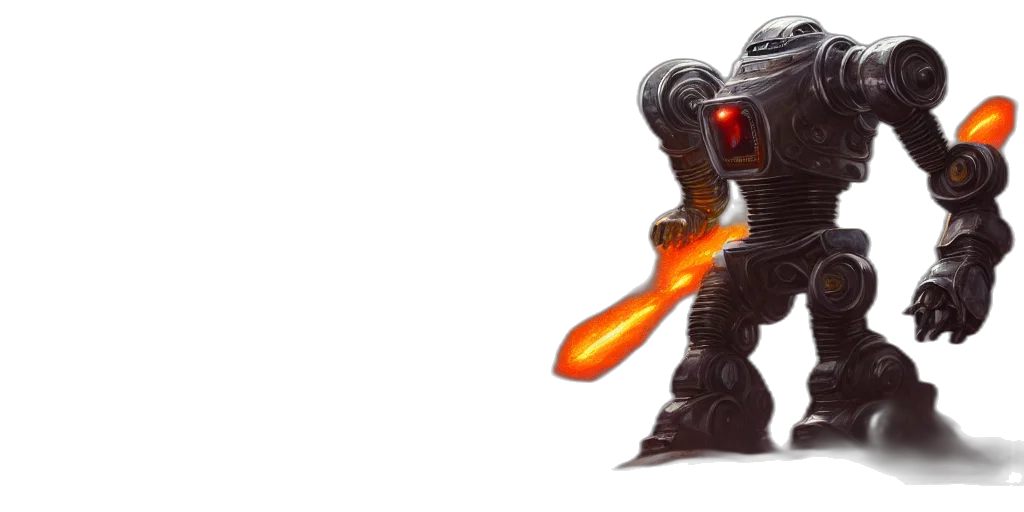 robot, weapon, staff, concept art transparent PNG cut-out