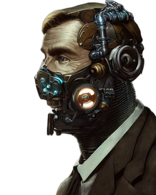 mask, robot, face, cyberpunk transparent PNG cut-out
