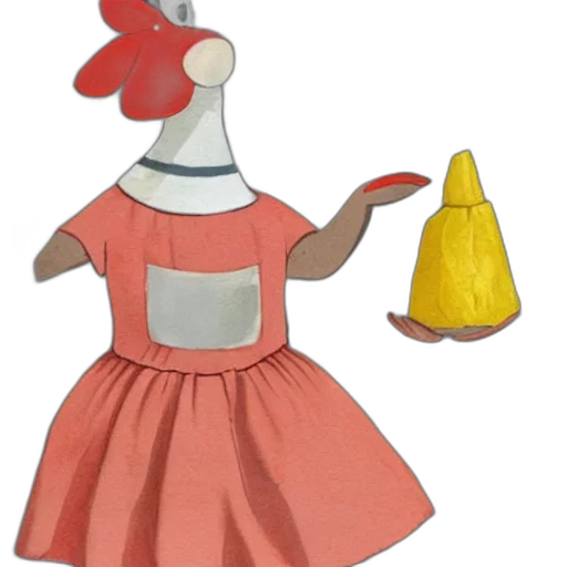 dress, bottle, hat, staff transparent PNG cut-out