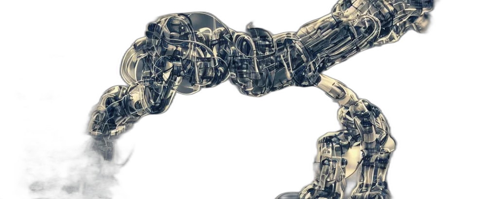 robot, cyberpunk, 3d render, close transparent PNG cut-out