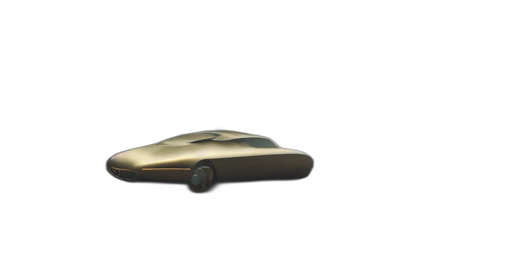 car, 3d render, concept art, golden transparent PNG cut-out