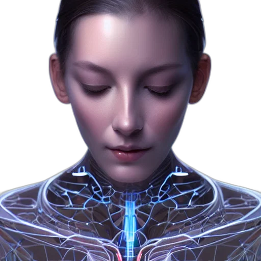 robot, face, jewelry, cyberpunk transparent PNG cut-out