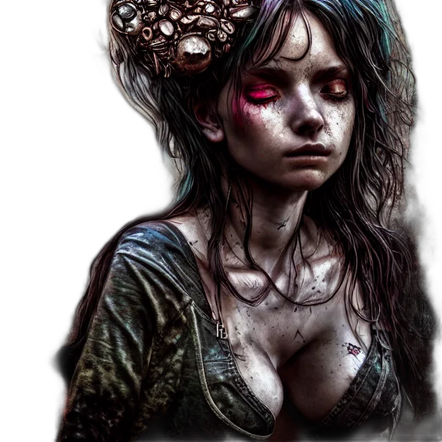 face, fantasy art, comic book art, photorealistic transparent PNG cut-out