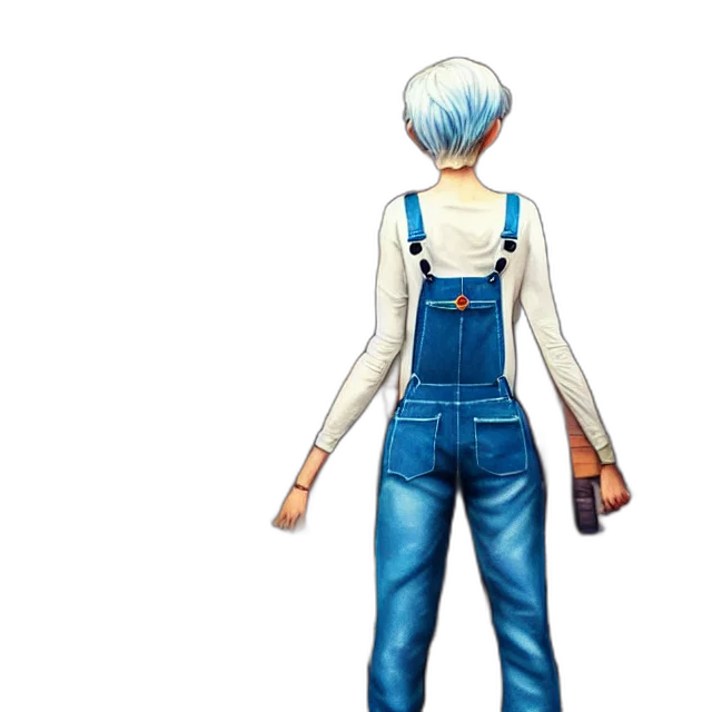 jacket, weapon, staff, robot transparent PNG cut-out