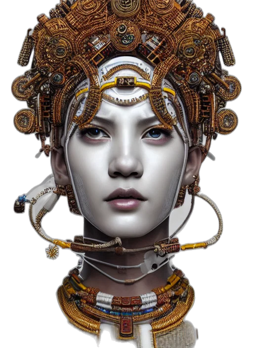 jewelry, robot, crown, face transparent PNG cut-out