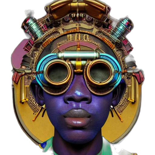 face, mask, crown, robot transparent PNG cut-out