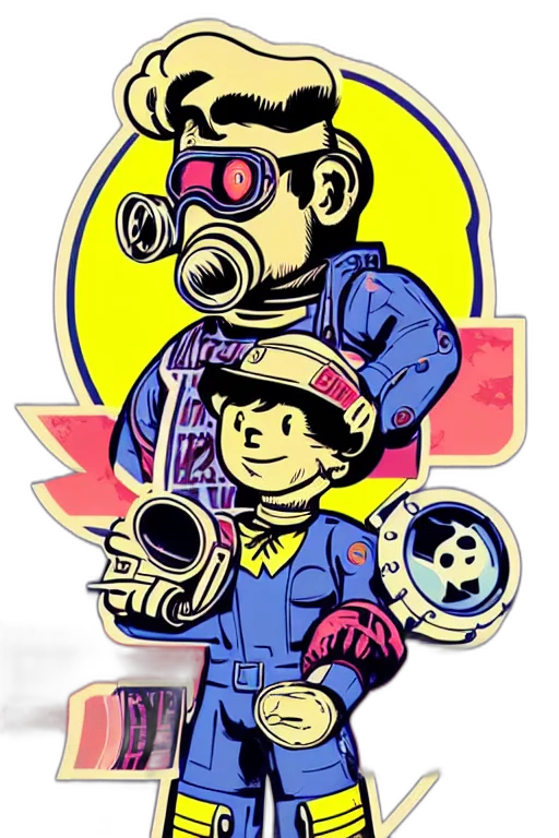 robot, comic book art, cartoon, concept art transparent PNG cut-out