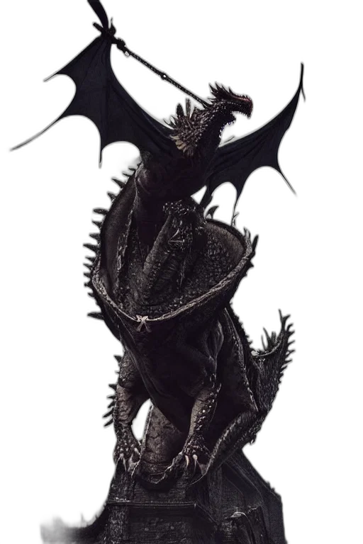 dragon, creature, animal, staff transparent PNG cut-out