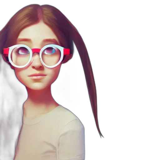 hair, face, 3d render, anime transparent PNG cut-out
