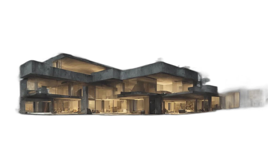 building, 3d render, concept art, photorealistic transparent PNG cut-out