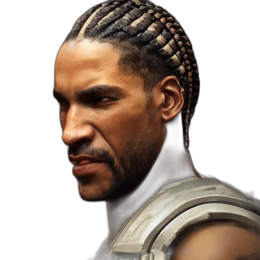 face, hair, dragon, weapon transparent PNG cut-out