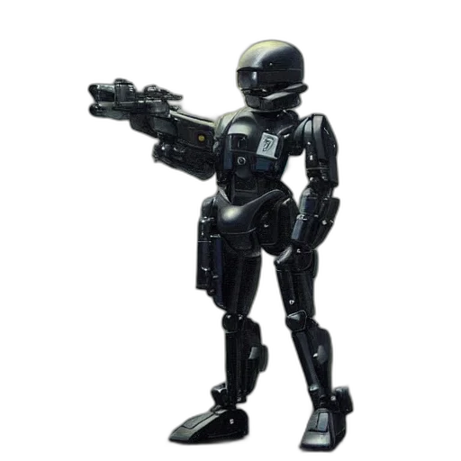 robot, weapon, staff, 3d render transparent PNG cut-out